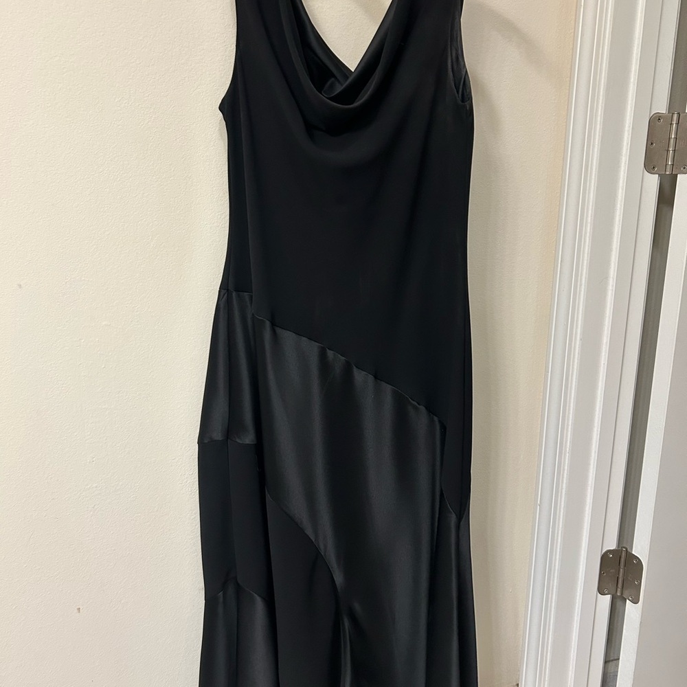 Sandra Darren Black Cowl Neck Evening Gown Size 10